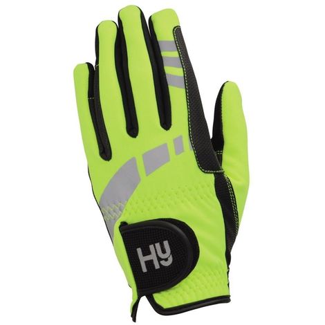 Hy Equestrian Extreme Reflective Softshell Gloves Child Ylw - Ashurst Equestrian & Country