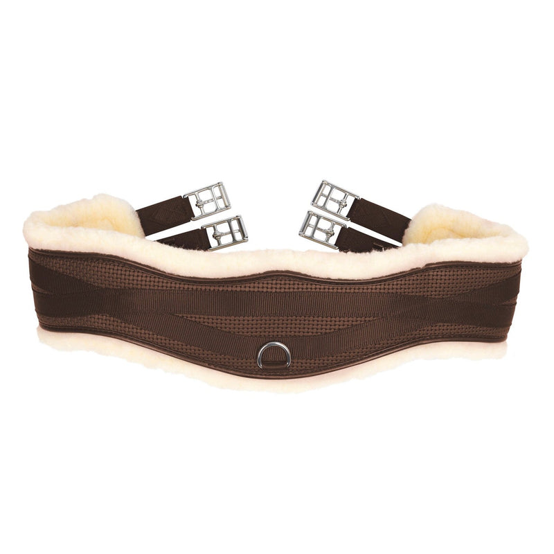 Load image into Gallery viewer, Hy Equestrian Fleece Lined Gp/Jumping Contour Girth Brn/Nat - Ashurst Equestrian &amp; Country
