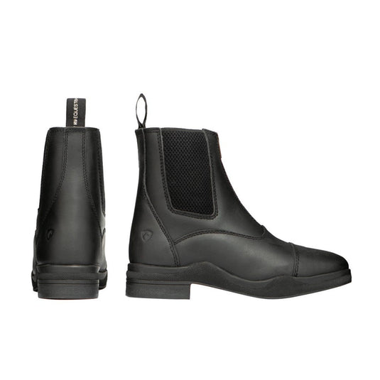 Hy Equestrian Fleece Lined Wax Leather Zip Jodhpur Boot Blk - Ashurst Equestrian & Country