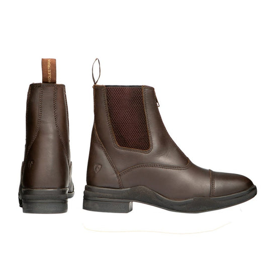 Hy Equestrian Fleece Lined Wax Leather Zip Jodhpur Boot Blk - Ashurst Equestrian & Country