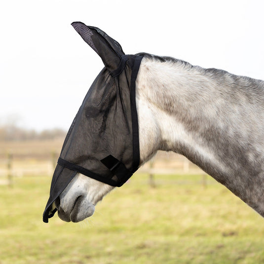 Hy Equestrian Fly Mask With Sunshield & Ears Black - Ashurst Equestrian & Country