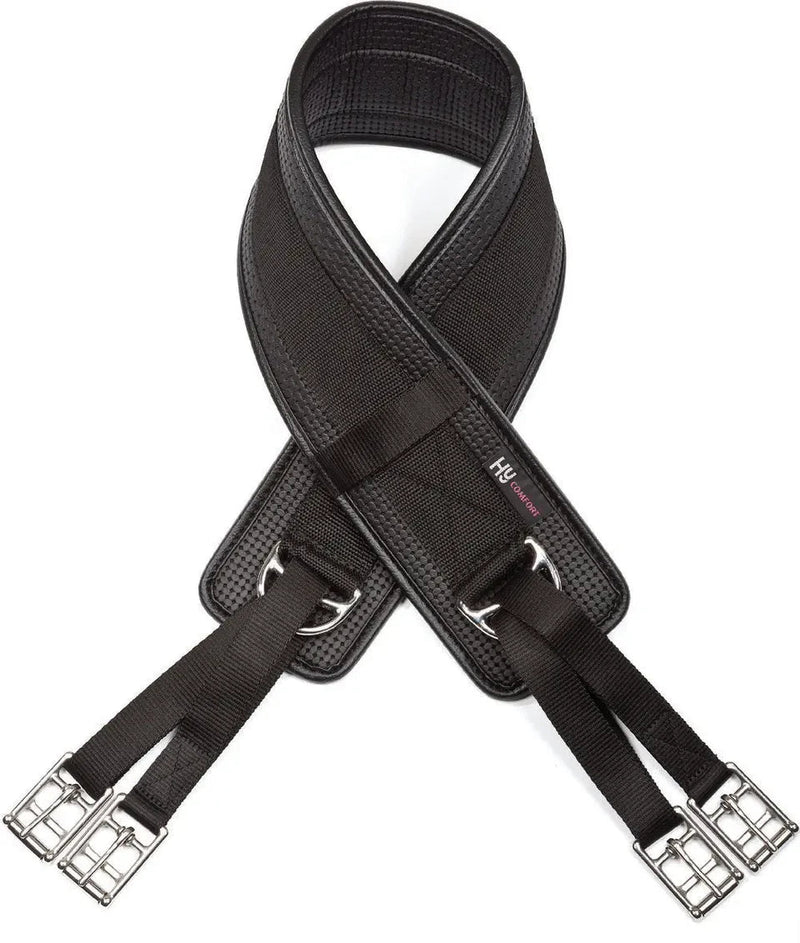 Load image into Gallery viewer, Hy Equestrian Humane Waffle Girth - Black - 48" - Ashurst Equestrian &amp; Country
