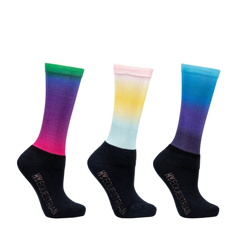 Load image into Gallery viewer, Hy Equestrian Junior Ombre Socks Navy/Ombre - Ashurst Equestrian &amp; Country
