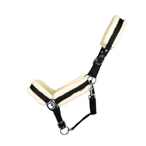 Hy Equestrian Luxury Faux Fur Headcollar Black - Ashurst Equestrian & Country