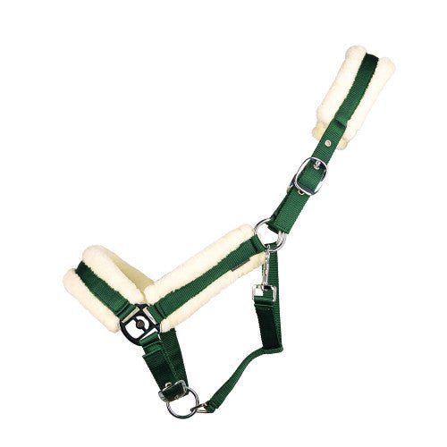 Hy Equestrian Luxury Faux Fur Headcollar Forest Green - Ashurst Equestrian & Country
