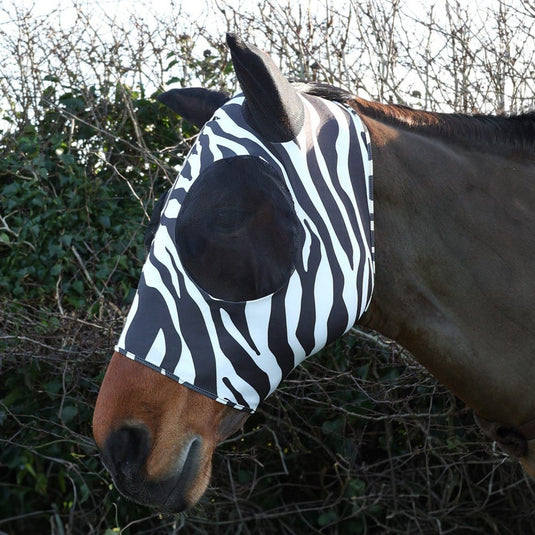 Hy Equestrian Lycra Zebra Prinfly Mask - Ashurst Equestrian & Country