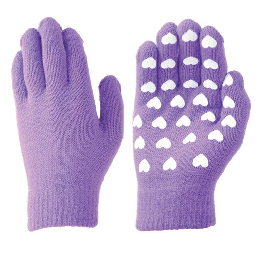 Hy Equestrian Magic Patterned Gloves Child Purple/Hearts - Ashurst Equestrian & Country