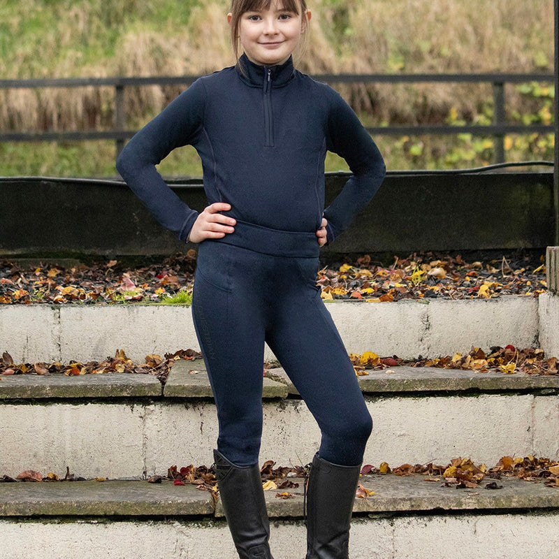 Load image into Gallery viewer, Hy Equestrian Melton Riding Tights Child Navy - Ashurst Equestrian &amp; Country
