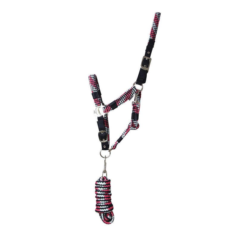 Load image into Gallery viewer, Hy Equestrian Multi Colour Headcollar With Rope Gry/Mnt/Pk - Ashurst Equestrian &amp; Country
