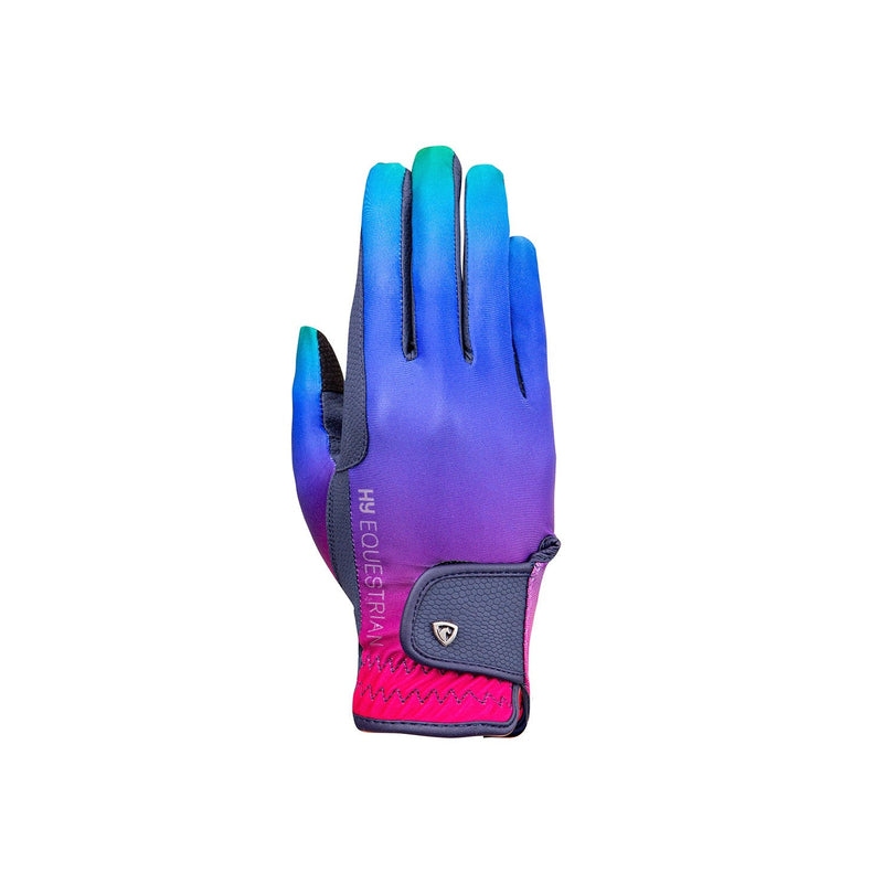 Load image into Gallery viewer, Hy Equestrian Ombre Riding Gloves Navy/Vibrant - Ashurst Equestrian &amp; Country
