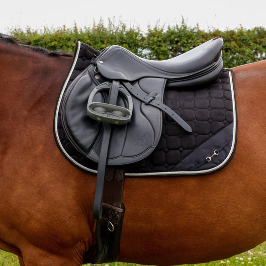 Hy Equestrian On The Bit Saddle Pad Black/Gold - Ashurst Equestrian & Country