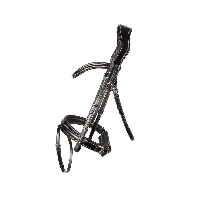 Load image into Gallery viewer, Hy Equestrian Propresicce Pelle Crank Leather Bridle Blk/Slv - Ashurst Equestrian &amp; Country
