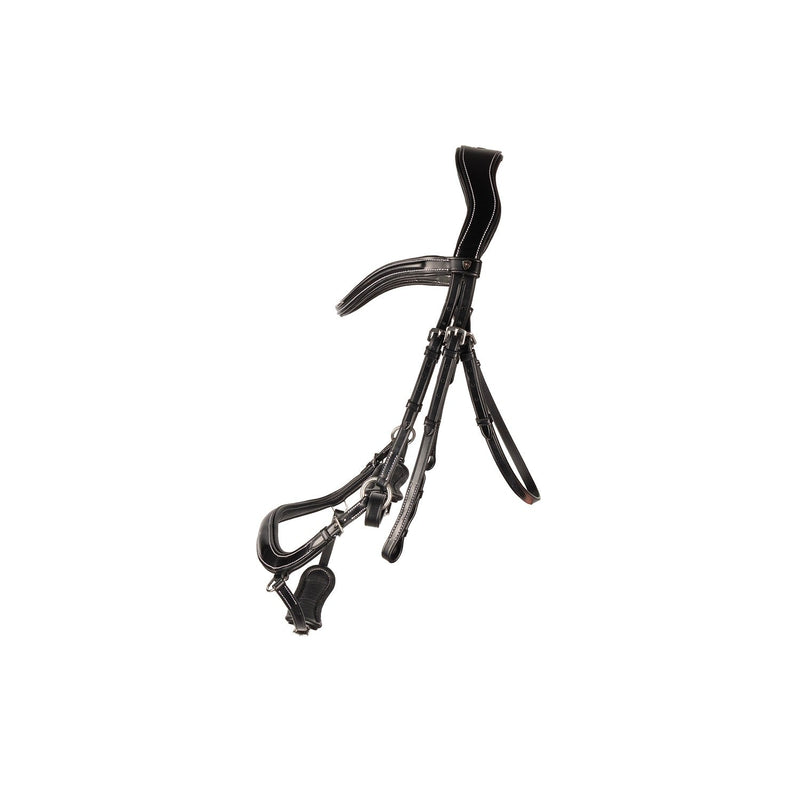 Load image into Gallery viewer, Hy Equestrian Propresicce Pelle Drop Leather Bridle Blk/Slv - Ashurst Equestrian &amp; Country
