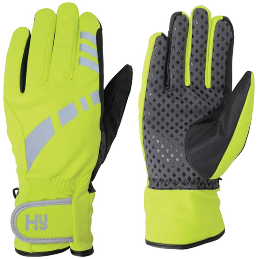 Hy Equestrian Reflective Waterproof Mpurpose Gloves Yel/Blk - Ashurst Equestrian & Country