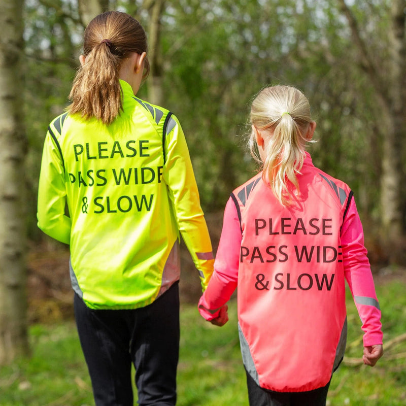 Load image into Gallery viewer, Hy Equestrian Reflector &#39;Please Pass Wide &amp; Slow&#39; Gilet - Childs - Ashurst Equestrian &amp; Country
