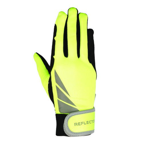 Hy Equestrian Reflector Riding Gloves Yellow - Ashurst Equestrian & Country