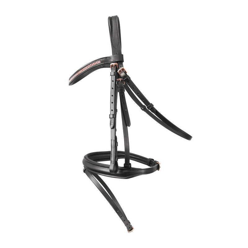 Load image into Gallery viewer, Hy Equestrian Rosciano Bridle Black/Rose Gold - Ashurst Equestrian &amp; Country
