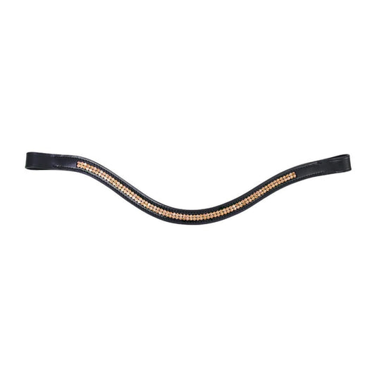 Hy Equestrian Rosciano Browband Black/Rose Gold - Ashurst Equestrian & Country