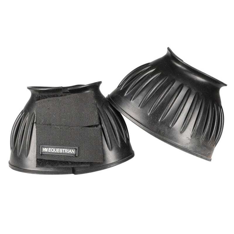 Load image into Gallery viewer, Hy Equestrian Rubber Over Reach Boots Black - Ashurst Equestrian &amp; Country
