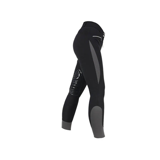 Hy Equestrian Sports Active Ladies Breeches Black/Grey - Ashurst Equestrian & Country