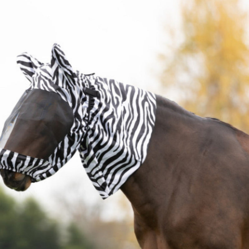 Load image into Gallery viewer, Hy Equestrian Sweet Itch Zebra Fly Mask - Ashurst Equestrian &amp; Country
