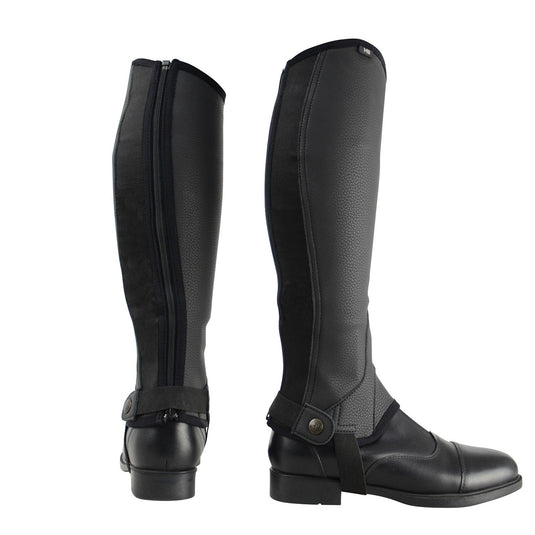 Hy Equestrian Synthetic Combi Leather Chaps Black - Ashurst Equestrian & Country
