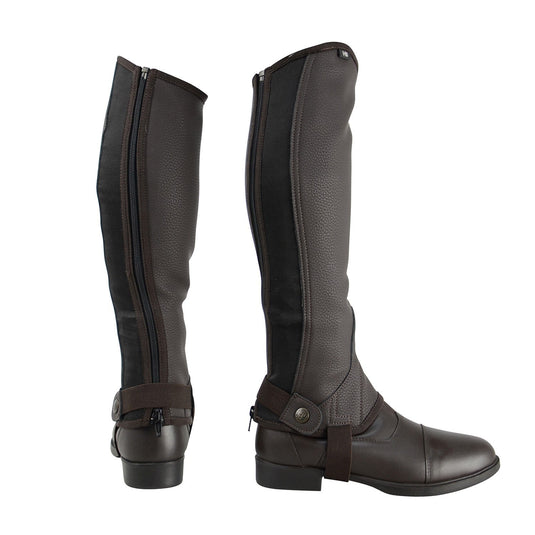 Hy Equestrian Synthetic Combi Leather Chaps Brown - Ashurst Equestrian & Country