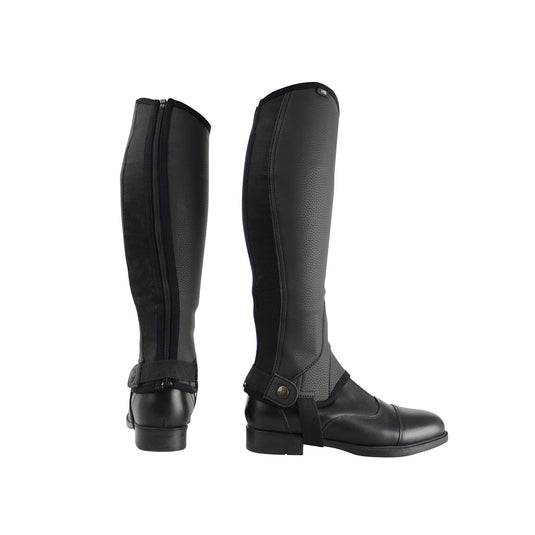 Hy Equestrian Synthetic Combi Leather Chaps Child Black - Ashurst Equestrian & Country