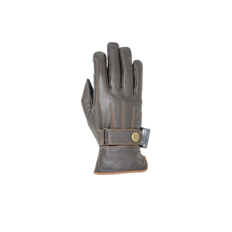Load image into Gallery viewer, Hy Equestrian Thinsulate Leather Winter Riding Glove Brn/Tan - Ashurst Equestrian &amp; Country
