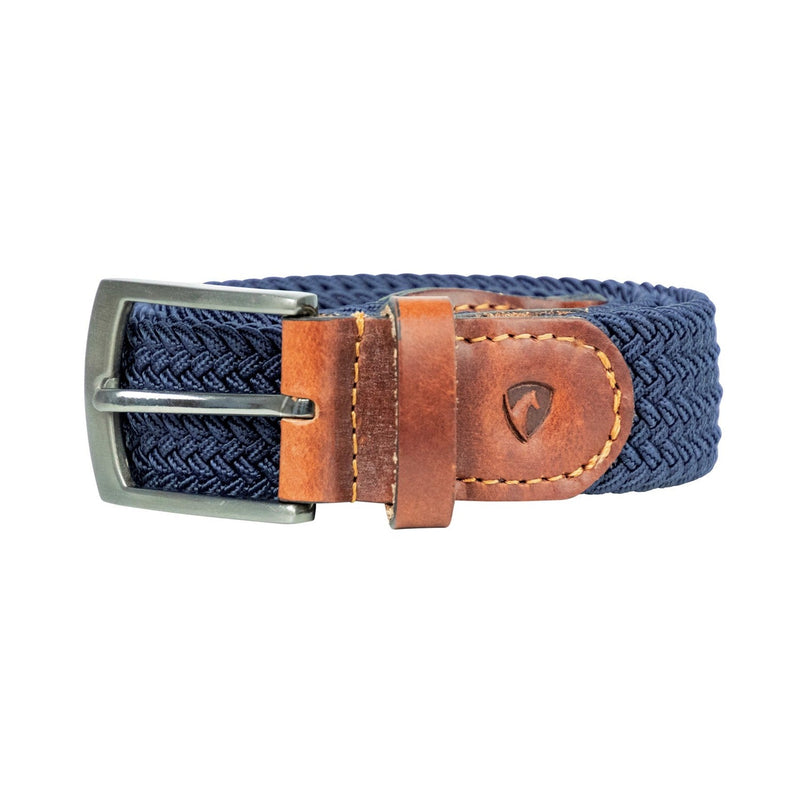 Load image into Gallery viewer, Hy Equestrian Woven Elastic Belt Tan/Navy - Ashurst Equestrian &amp; Country
