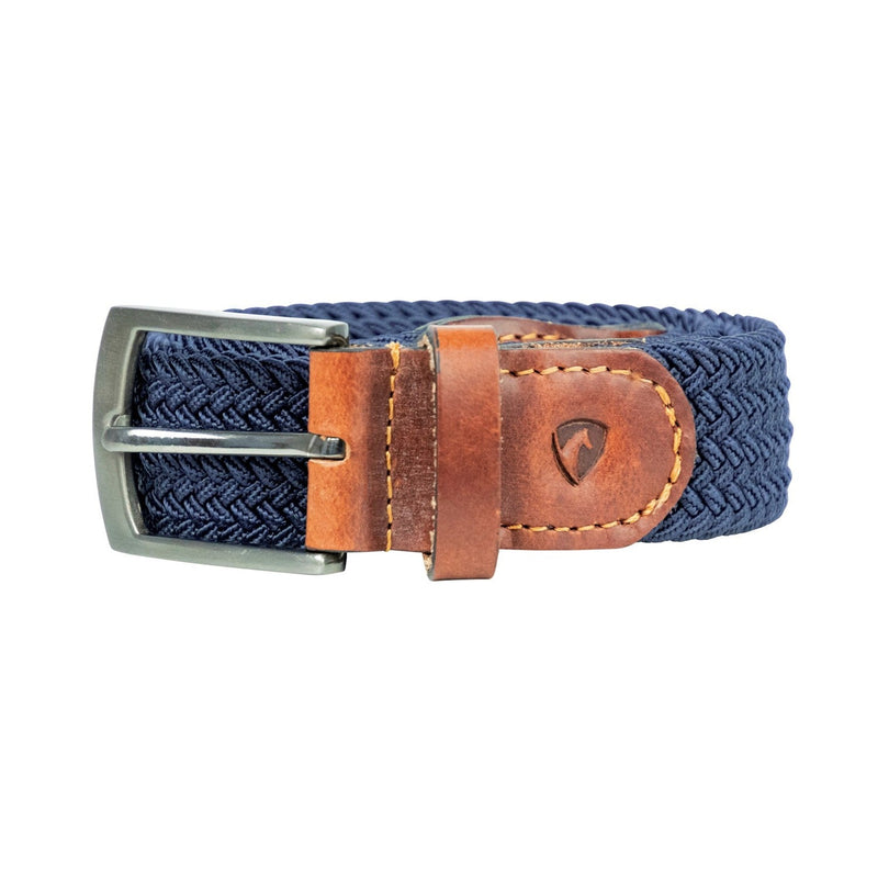 Load image into Gallery viewer, Hy Equestrian Woven Elastic Belt Tan/Navy - Ashurst Equestrian &amp; Country
