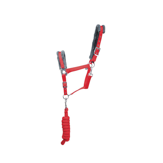 Hy Sport Active Headcollar & Lead Rope Rosette Red - Ashurst Equestrian & Country