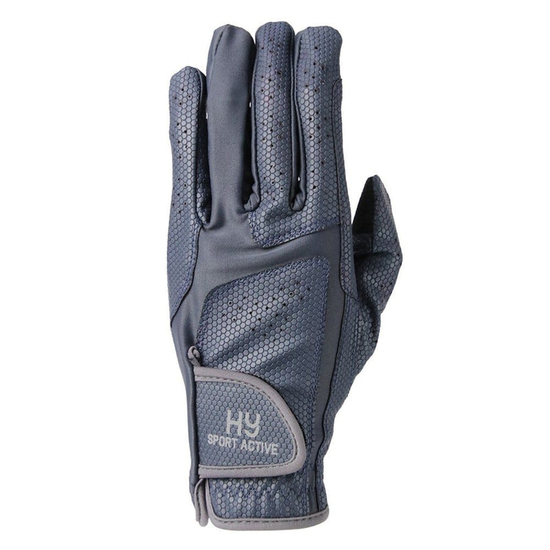 Load image into Gallery viewer, Hy Sport Active Riding Gloves Navy/Pencil Point Grey - Ashurst Equestrian &amp; Country
