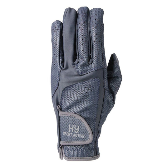 Hy Sport Active Riding Gloves Navy/Pencil Point Grey - Ashurst Equestrian & Country