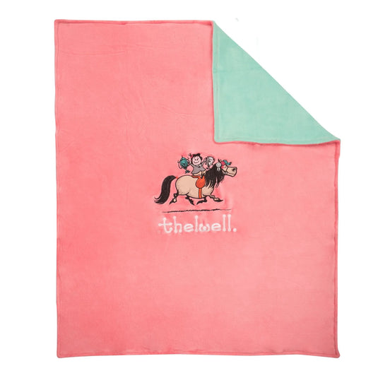 Hy Equestrian Thelwell Fleece Blanket Pink/Mint