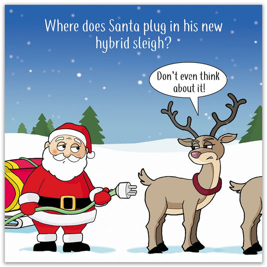 Hybrid Sleigh - Funny Christmas Card - Ashurst Equestrian & Country
