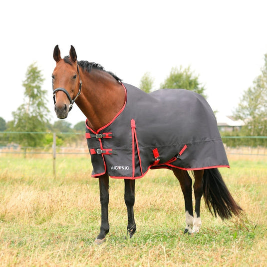 Hyconic 0 G Turnout Rug Charcoal/Red - Ashurst Equestrian & Country
