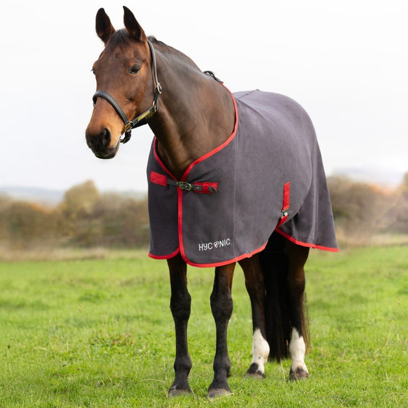 Load image into Gallery viewer, Hyconic Fleece Rug Charcoal/Red - Ashurst Equestrian &amp; Country
