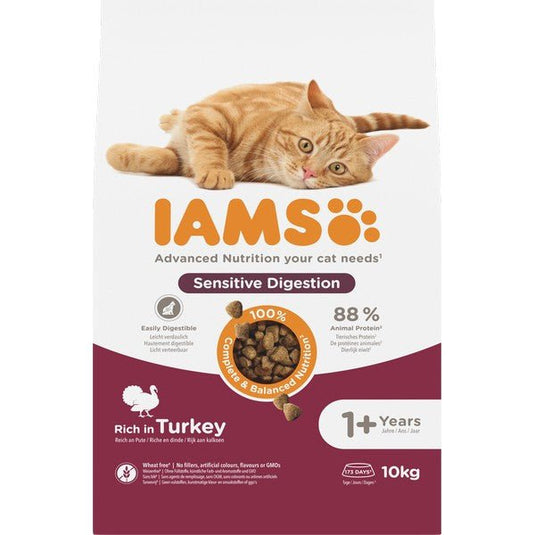 Iams for Cat Adult Sensitive Digestion Turkey 10kg - Ashurst Equestrian & Country