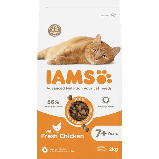 Iams Senior Cat Food Chicken 2kg - Ashurst Equestrian & Country