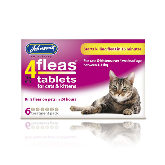 Johnson's Veterinary 4 Fleas Tablets For Cats & Kittens - Ashurst Equestrian & Country