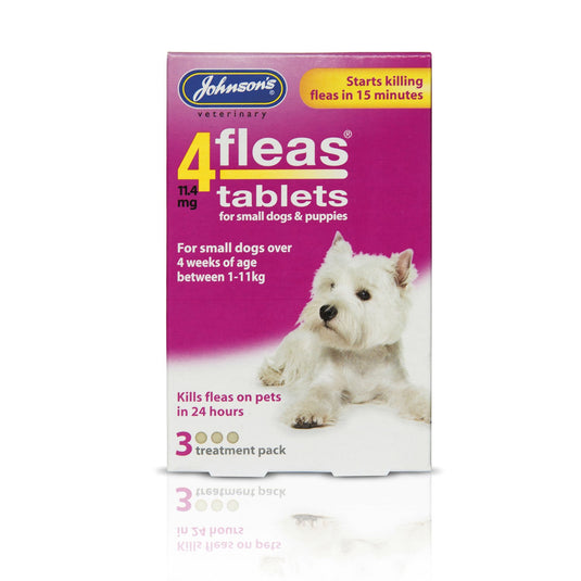 Johnson's Veterinary 4 Fleas Tablets For Puppies & Small Dogs - Ashurst Equestrian & Country
