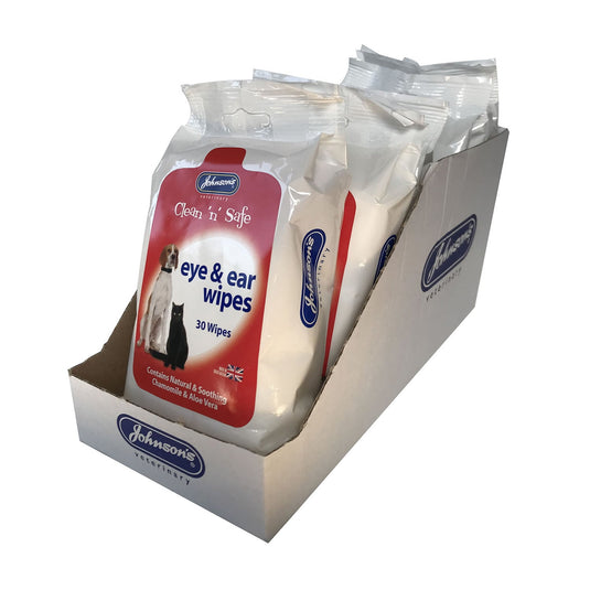 Johnson's Veterinary Clean 'N' Safe Eye & Ear Wipes - Ashurst Equestrian & Country