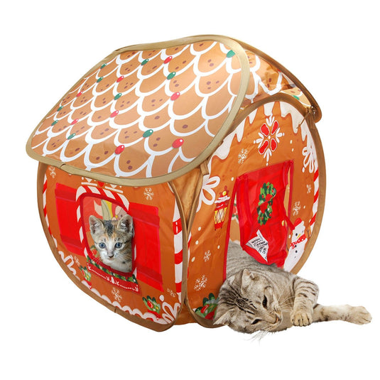 Kong Holiday Cat Play Spaces Bungalow Gingerbread - Ashurst Equestrian & Country