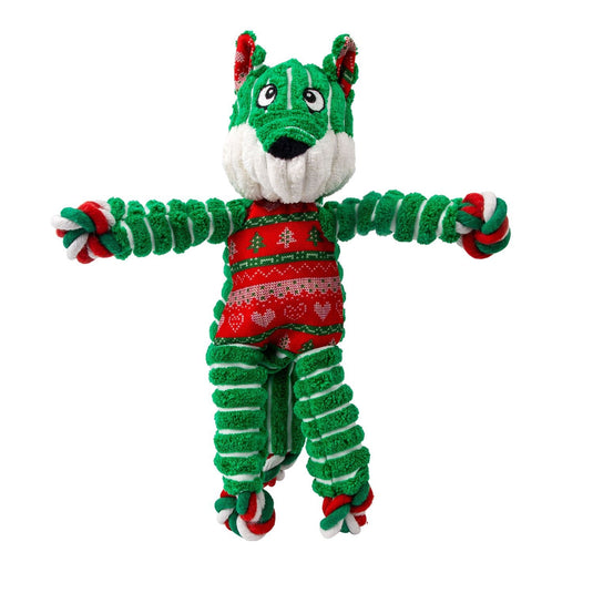 Kong Holiday Floppy Knots Fox Green - Ashurst Equestrian & Country