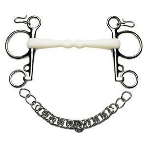 Korsteel Flexi Mullen Mouth Pelham Bit - Ivory - Ashurst Equestrian & Country