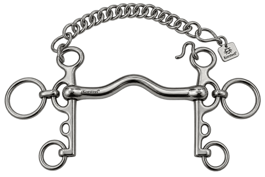 Korsteel Stainless Steel Cambridge Mouth Pelham Bit - Ashurst Equestrian & Country