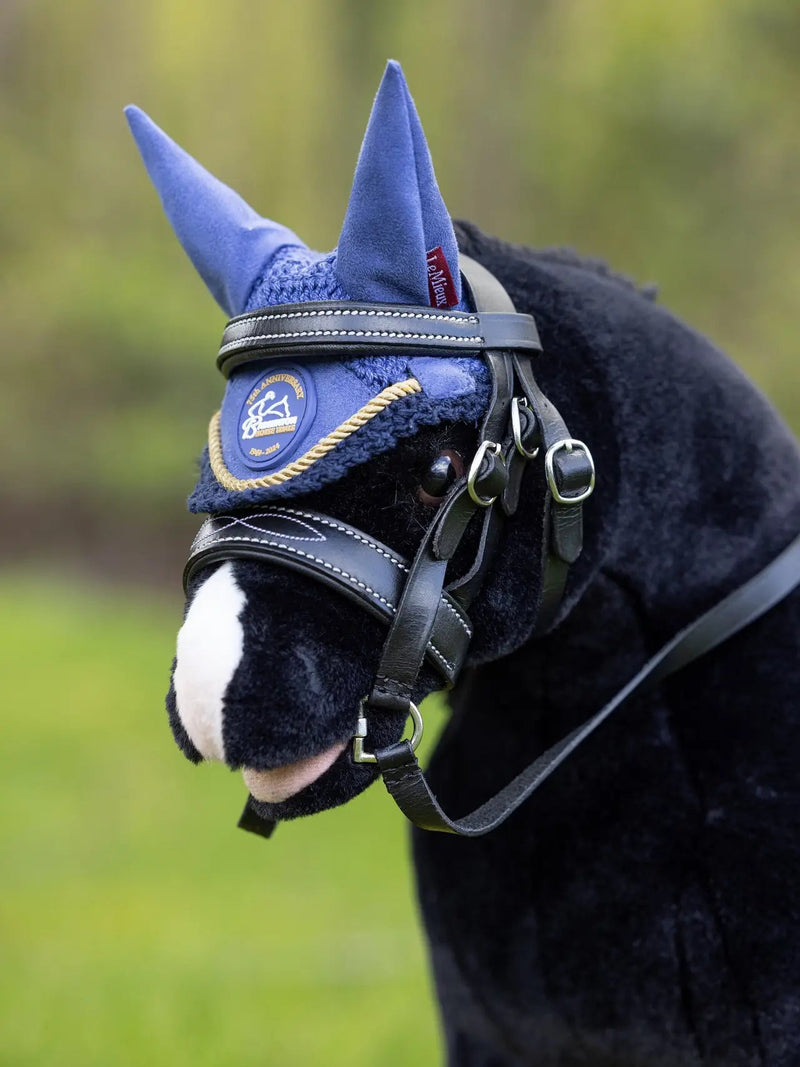Load image into Gallery viewer, Le Mieux Toy Pony Suede Flyhood - Badminton Blue - Ashurst Equestrian &amp; Country
