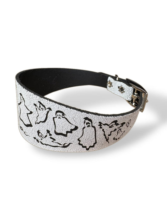 Leather Collar - HALLOWEEN - Ghosties - Ashurst Equestrian & Country