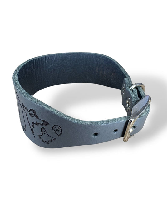 Leather Collar - HALLOWEEN - Ghosties - Ashurst Equestrian & Country